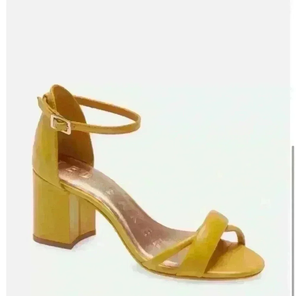 Ted Baker London Sheaha yellow block heels size 39.5 dress new US 8.5 9 - Picture 6 of 6